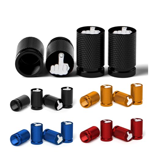 4-teilige Ventilkappen for Autoreifen, widerstandsfähige Luftkappen for Autoreifen, Fahrzeugaußenzubehör for Auto, LKW, Motorrad, Fahrrad(Black) von SAPIIKEF