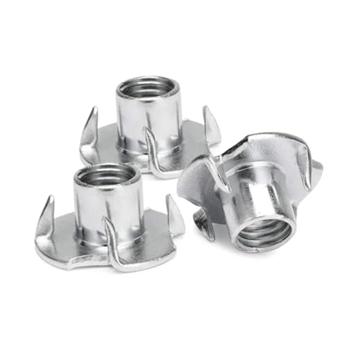 4-zackige T-Muttern, 30 Stück, M4, M5, M6, M8, M10, Vier-Krallen-Muttern, Lautsprechermuttern, blinde T-Muttern, Holzmöbel, T-Muttern(M8) von SAPIIKEF