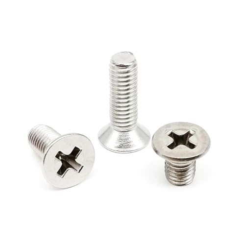 400/2100 Stück M1.6 M2 M2.5 M3 M4 304 Edelstahl Kreuzschlitz Flach Senkkopf Schraube Bolzen Mutter Unterlegscheibe Sortiment Set Kit(Set D 2100pcs) von SAPIIKEF