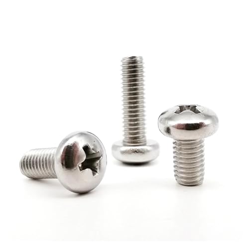 400/2100 Stück M1.6 M2 M2.5 M3 M4 M5 304 Edelstahl Kreuzschlitzschrauben mit rundem Kopf, Bolzen, Muttern, Unterlegscheiben, Sortimentsset, Box(Set D 2100pcs) von SAPIIKEF