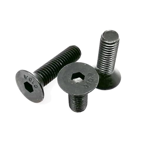 400/2100 Stück M1.6 M2 M2.5 M3 M4 M5 Schwarzer Stahl der Güteklasse 10.9 mit Innensechskant und flachem Senkkopf, Schrauben, Muttern und Unterlegscheiben(Set C 1140pcs) von SAPIIKEF