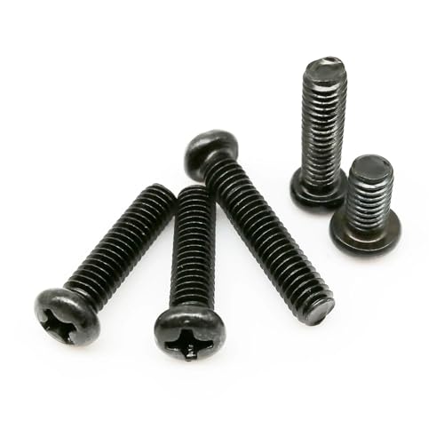 400/500/1010/2100X M1.2 M1.4 M1.6 M2 M2.5 M3 M4 Schwarze Mini-Mikro-Kreuzschlitz-Rundkopfschrauben-Schraubenmuttern-Set Sortimentssatz(Set D 2100pcs) von SAPIIKEF
