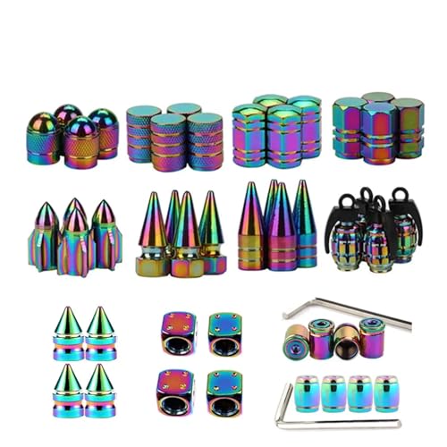 4Pcs/Set Multicolor Tire Valve Stem Caps, Universal Stem Covers for Cars, SUVs, Bike and Bicycle, Trucks, Motorcycles(1799-Colorful) von SAPIIKEF