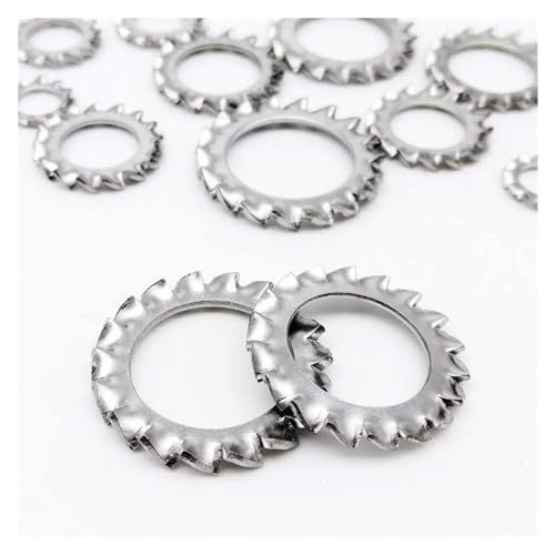 5/10/50 M2.5 M3 M4 M5 M6 M8 M10 M12 M14-M24 GB862.2 DIN6798A A2 304 Edelstahl Außenzahn Fächerscheibe Dichtung(50pcs M8) von SAPIIKEF