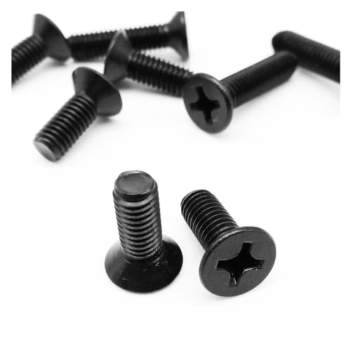 5/10/50 Stück Schwarz 304 A2-70 Edelstahl M1.6 M2 M2.5 M3 M4 M5 M6 M8 Kreuzschlitzschrauben mit flachem Senkkopf(6mm,50pcs M2.5) von SAPIIKEF