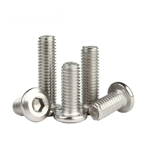 5/10/50X 304 Edelstahl Große Flache Hex Innensechskant Möbel Niet Schraube Stecker Joint Bolzen M3 M4 M5 M6 M8(10pcs M5,8MM_STAINLESS STEEL) von SAPIIKEF