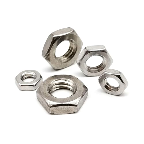 5/10 Stück M6 M8 M10 M12 M14 M16 Feingewinde GB6172 304 A2-70 Edelstahl Sechskant-Sechskant-Waferdünne Mutter Kontermutter(10pcs M10 pitch 1.0) von SAPIIKEF