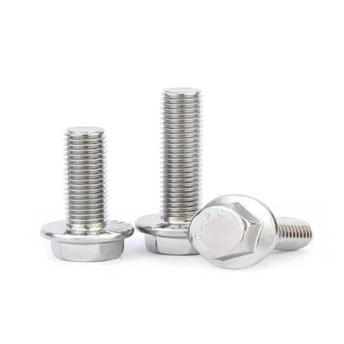 5–10 Stück Sechskantflanschschrauben aus Edelstahl 304 M5 M6 M8/5 mm 6 mm 8 mm A2-70 DIN6921/GB5787 mit gezahnter Unterlegscheibe, Sechskantschrauben(DIN6921-M8-5Pcs,X40mm) von SAPIIKEF