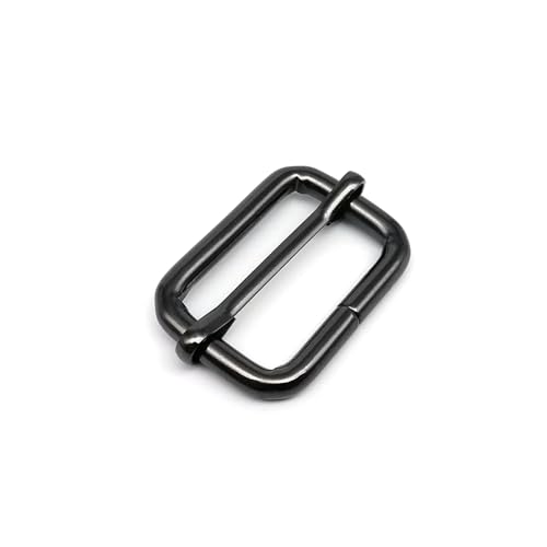 5 Stück Hochwertiger, verdickter Leder-Taschen-Rucksack-Schultergurt, rechteckiger Tri-Glide-Einstellrollen-Dornschließe, Schieber, O-Ring(Gun black,Inner wide 26mm) von SAPIIKEF