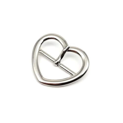 5 Stück Metall Innenbreite 20 24 31 39 mm Herzform Einstellrolle Dornschließe Sprengring Ledertasche Handtasche Schultergurt Gürtelreparatur(Silver,Inner wide 39mm) von SAPIIKEF