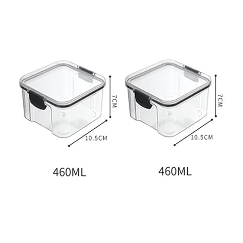 5-teiliges Set versiegelte Aufbewahrungsboxen for Gläser, transparenter Kunststoff, Küchen-Organizer, Mehrkornbehälter, stapelbar, getrocknete versiegelte Vorratsgläser(2pcs 460ML) von SAPIIKEF