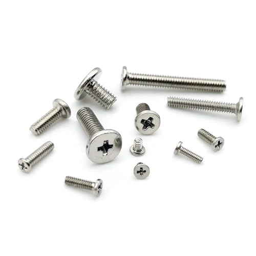 50 Stück M1.2 M1.4 M1.6 M2 M2.5 M3 M4 Mini Kleine ultradünne Wafer-Flachkopfschraube Bolzen for Laptop Notebook Telefon Brille(Silver,4MM_M2) von SAPIIKEF