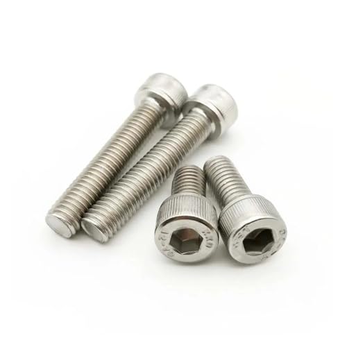 50 Stück M1.4 M1.6 M2 M2.5 M3 M4 M5 304 A2-70 Edelstahl Schwarz Klasse 12.9 DIN912 Sechskant-Innensechskantschraube(304 stainless steel,20MM_M2) von SAPIIKEF