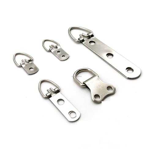 50 Stück silbriger Dreieck-D-Ring-Haken for Aufhängen von Bilderrahmen, Ölgemälden, Spiegeln, klein und groß, robust, mit Schrauben(C 10x47mm) von SAPIIKEF