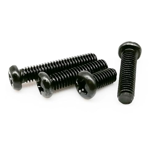 50X M1 M1.2 M1.4 M1.6 M2 M2.5 M3 M4 Mini Micro Kleine Hellschwarze A2 304 Edelstahl Kreuzschlitzschraube Rundschraube(Black carbon steel,10MM_M3) von SAPIIKEF