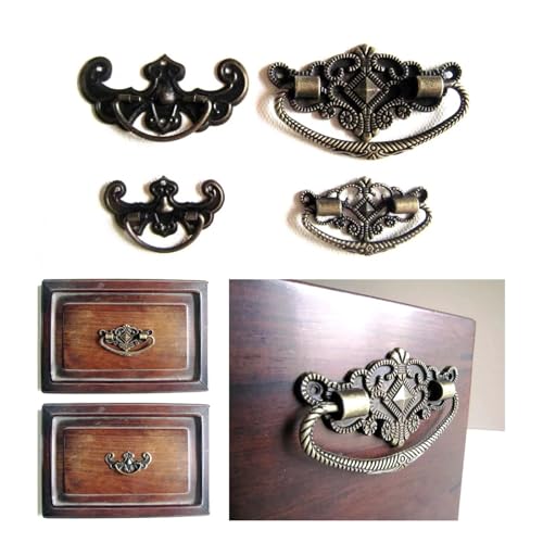6 stücke Antike Messing Bronze Schmuck Box Schublade Schrank Schrank Griff Pull Knob Blume Fledermaus Form(Bat shape 43x27mm) von SAPIIKEF