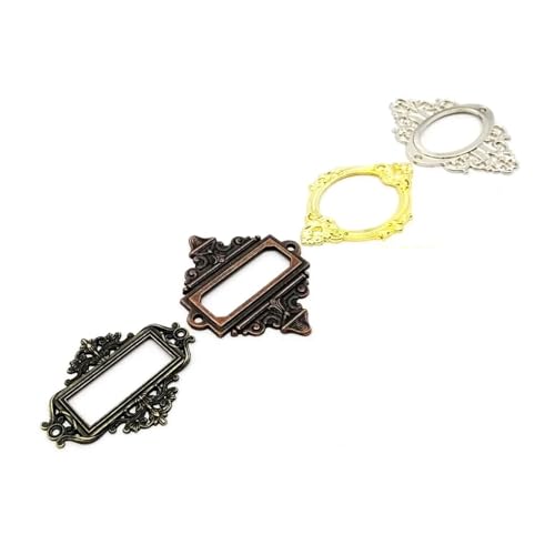 6 stücke Retro Antike Geschnitzte Dekorative Metall Label Pull Rahmen Griff Datei Name Karte Halter for Möbel Schrank Schublade Box(C 68x44mm golden) von SAPIIKEF