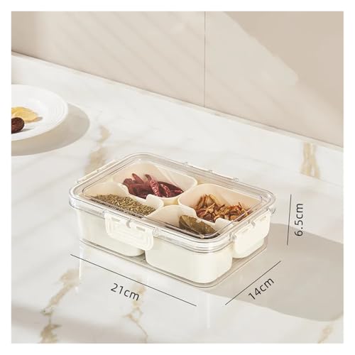 8 Grids Unterteilt Serviertablett Lagerung Box Küche Tragbare Sub-Format Gewürz Separator Box(4 Grid) von SAPIIKEF