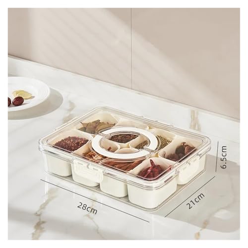 8 Grids Unterteilt Serviertablett Lagerung Box Küche Tragbare Sub-Format Gewürz Separator Box(8 Grid) von SAPIIKEF