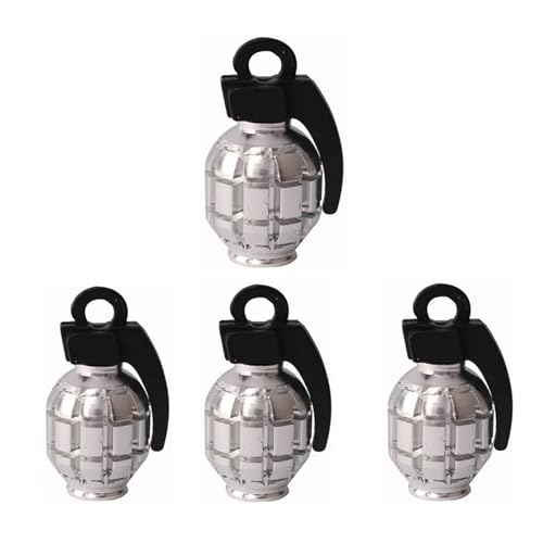 AUTCOAT 4 Teile/Satz Universal Auto LKW Motorrad Rad Reifen Ventilkappen Fahrrad Reifen Luftventil Abdeckung(Silver) von SAPIIKEF