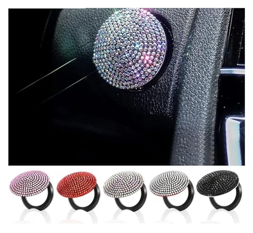 Bling Automotor-Start-Stopp-Knopfabdeckung, universelle Strass-Start-Knopfabdeckung, kratzfester Automotor-Dekorationsaufkleber(Red) von SAPIIKEF