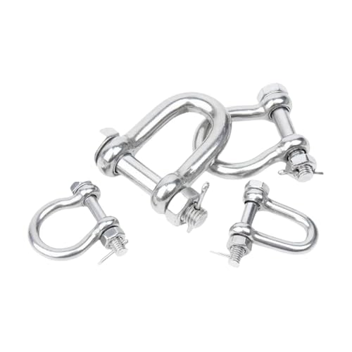 D-Schäkel & Bogenschäkel & U-Schäkel-Set aus Edelstahl 304 mit Sicherheits-Kontermutter – Marinequalität, strapazierfähig, for Segelboot-Takelage(BXG-M12-1Pcs) von SAPIIKEF