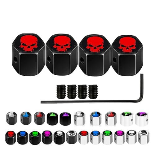 Diebstahlsichere Reifenventil-Staubkappen im Mittelfinger-Stil, staubdichte Reifenkappen, Ventilkappen for Autos, LKWs, Motorräder(Black-White Black) von SAPIIKEF