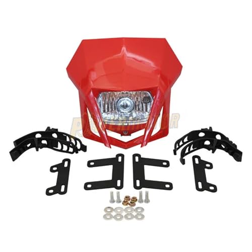 For CRF230 Scheinwerfer XR230 KLX150 WR450 Universal Motocross Zubehör Motorrad Scheinwerfer Platte(Red) von SAPIIKEF
