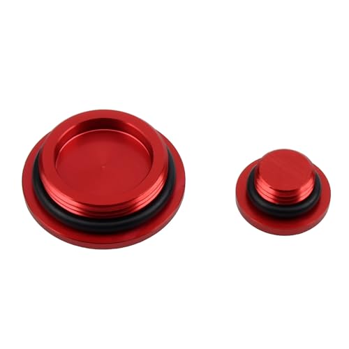 For CRF250R CRF 125 250 450 RALLY Motorrad Motor Timing Oli Filter Stecker Schraube Schrauben Set Motorrad Kappe Stecker(Red) von SAPIIKEF