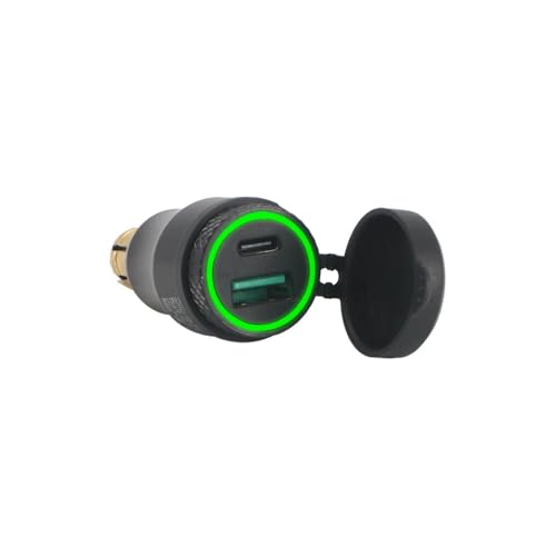 For R1200GS R1250GS F800GS F750GS F850GS Tiger 800 900 for QC 3,0 Dual USB Ladegerät Steckdose Power Adapter Typ-C(Green Light Type-C) von SAPIIKEF