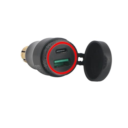 For R1200GS R1250GS F800GS F750GS F850GS Tiger 800 900 for QC 3,0 Dual USB Ladegerät Steckdose Power Adapter Typ-C(Red Light Type-C) von SAPIIKEF