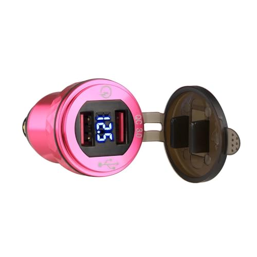 For R1200GS R1250GS F800GS F750GS F850GS Tiger 800 900 for QC 3,0 Dual USB Ladegerät Steckdose Power Adapter Typ-C(Rose Red) von SAPIIKEF