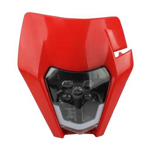 For Scheinwerferplatte Motorrad Dirt Bike Scheinwerfer Enduro EXC 300 XC SX 125 250 350 450 Motocross Scheinwerfer(Red) von SAPIIKEF