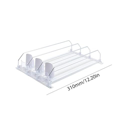 Getränkedosen-Schieberegal, Getränke-Organizer, Spender, Federschieber, verstellbare Breite, Lagerregal, E-förmiger Gleiter for Küchenkühlschrank(White,310mm 3 Sets) von SAPIIKEF