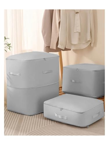 Gongsatin Material Kompressions-Packwürfel Staubdicht Faltbar Komprimierte Aufbewahrungstasche Große Kapazität Feuchtigkeitsbeständig(1 pcs Grey,L) von SAPIIKEF