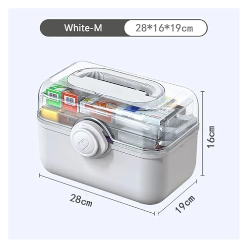 Große Kapazität Familie Medizin Organizer Box Tragbare Erste Hilfe Kit Medizin Lagerung Boxen Organizer Kunststoff Organisation Hause(White-M) von SAPIIKEF