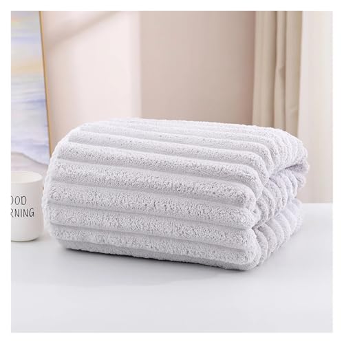 Großes, Dickes Badetuch for Erwachsene aus Korallenvlies, saugfähig, saugfähig und schnell trocknend, multifunktionale Mikrofaser-Badetücher(Grey,70x140cm) von SAPIIKEF