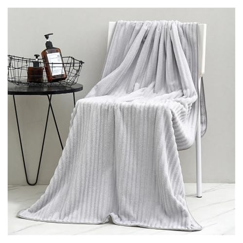Großes, Dickes Badetuch for Erwachsene aus Korallenvlies, saugfähig, saugfähig und schnell trocknend, multifunktionale Mikrofaser-Badetücher(Light Gray,35x75cm) von SAPIIKEF