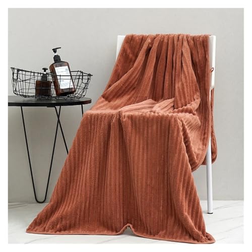 Großes, Dickes Badetuch for Erwachsene aus Korallenvlies, saugfähig, saugfähig und schnell trocknend, multifunktionale Mikrofaser-Badetücher(Red-Brown,35x75cm) von SAPIIKEF