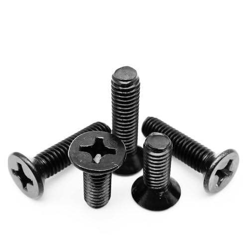 Hochwertige schwarze A2-70 304 Edelstahl Kreuzschlitzschrauben mit flachem Senkkopf M1.6 M2 M2.5 M3 M4 M5 M6 M8(4mm,50pcs M2) von SAPIIKEF