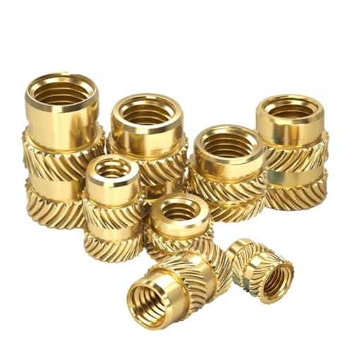 Hot Melt Heat Injection Molding 3D-Druck Messing Kupfer Embed Insert Nuts Rändelgewinde for Autoteile for Motoransaugkrümmer(Length 5.5mm,M4(OD6mm)50pcs) von SAPIIKEF