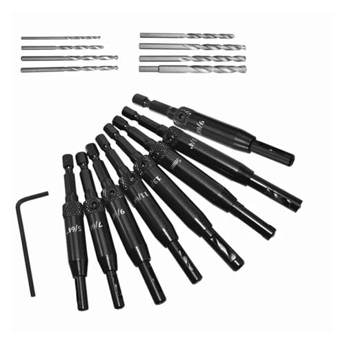 JUSTINLAU Aluminiumlegierung Selbstzentrierende Türscharniere Bohrer Locher Holzbearbeitung Reibwerkzeug Senker Bohrer(16pcs-set) von SAPIIKEF
