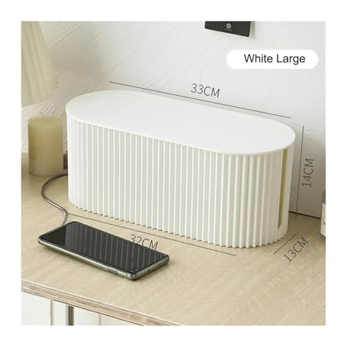 Kabelaufbewahrungsbox mit großer Kapazität Datensteckplatinen-Aufbewahrungsbox Desktop-Kabelmanagementbox Router-Halterung(White) von SAPIIKEF
