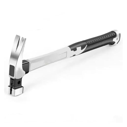 Klauenhammer aus Edelstahl mit langem Griff, Doppelnagel-Nuthammer, arbeitssparend, rutschfest, multifunktionales Handwerkzeug(A-10oz) von SAPIIKEF