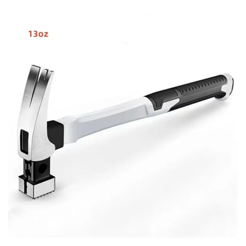 Klauenhammer aus Edelstahl mit langem Griff, Doppelnagel-Nuthammer, arbeitssparend, rutschfest, multifunktionales Handwerkzeug(A-13oz) von SAPIIKEF
