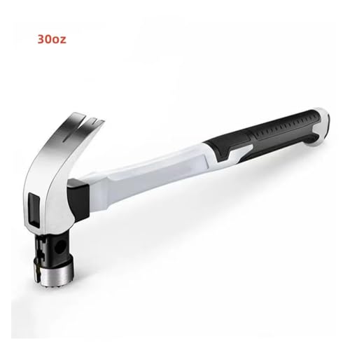 Klauenhammer aus Edelstahl mit langem Griff, Doppelnagel-Nuthammer, arbeitssparend, rutschfest, multifunktionales Handwerkzeug(B-13oz) von SAPIIKEF