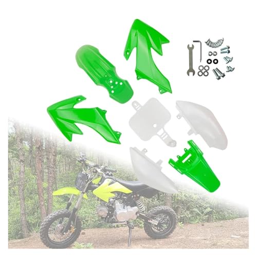 Kunststoff-Verkleidungs-Bodykits passend for CRF50 XR50, for CRF 50 Pit Dirt Motor Trail Bike 50cc 70cc 90cc 110cc 125cc 140(Green with white) von SAPIIKEF