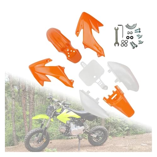 Kunststoff-Verkleidungs-Bodykits passend for CRF50 XR50, for CRF 50 Pit Dirt Motor Trail Bike 50cc 70cc 90cc 110cc 125cc 140(Orange with white) von SAPIIKEF