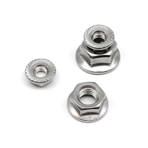 Linksgewinde M4 M5 M6 M8 M10 M12 DIN6923 304 A2 Edelstahl Rückwärts drehen Sechskant Sechskant gezähnt Schloss Spinlock Flanschmutter(10pcs M8) von SAPIIKEF