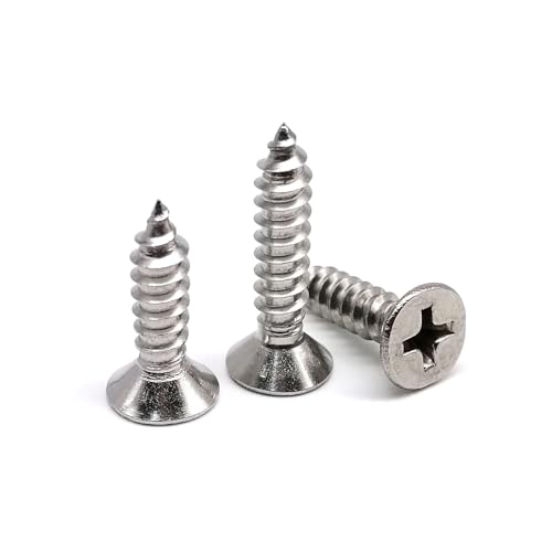 M1 M1.2 M1.4 M1.7 M2 M2.6 M3 M3.5 M4 M5 M6 Kreuzschlitz-Senkkopf-selbstschneidende Holzschraube 304 A2 Edelstahl(14mm,50pcs M2.2) von SAPIIKEF